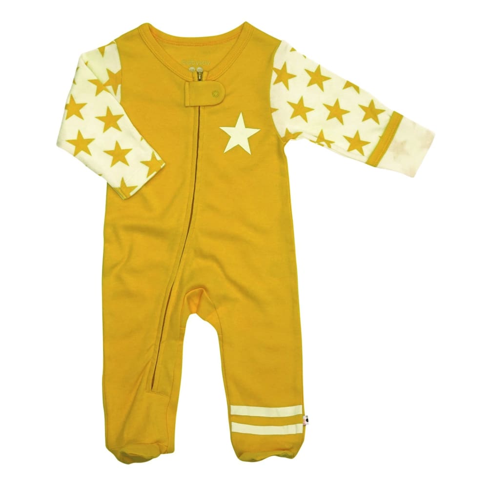 BSI All-Star Zipper Footie - Mustard / 0-3 Mths - Clothing