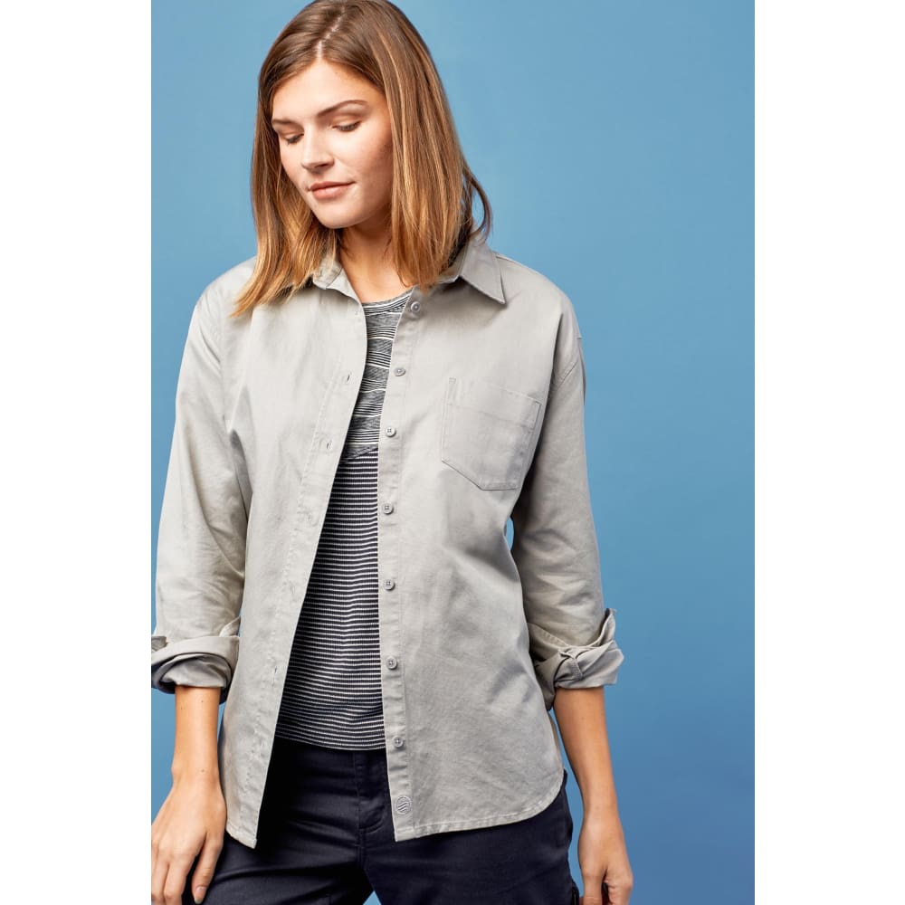 UB Shirt Women Long Sleeve Canvas - Grey / X-Small - Clothing